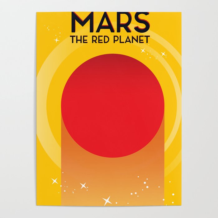 MARS - The Red Planet Sci-fi poster in a vintage style. Poster