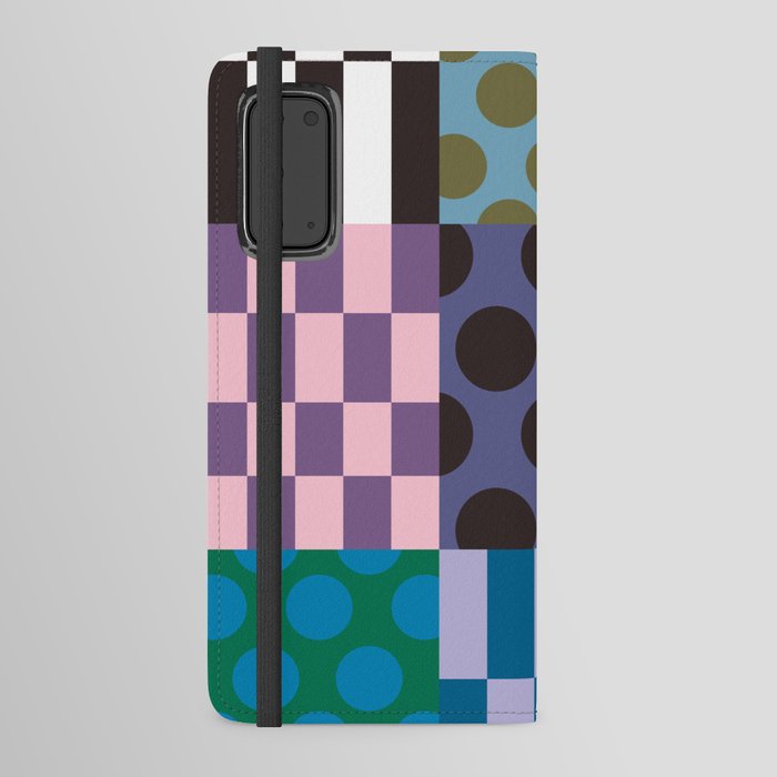 Colorful Checked Patterns \\ Muted Color Palette Android Wallet Case
