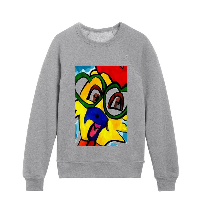 Watercolor 3-D Rooster Kids Crewneck