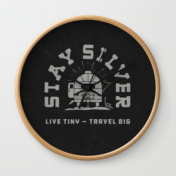 “Stay Silver” Retro Type (1 color) Wall Clock