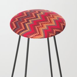 Knitted Textured Wave Pink Counter Stool