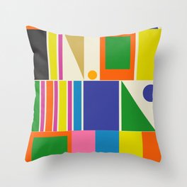Modtastic Palm Springs Colorful Mid Century Modern Abstract Geometric Throw Pillow