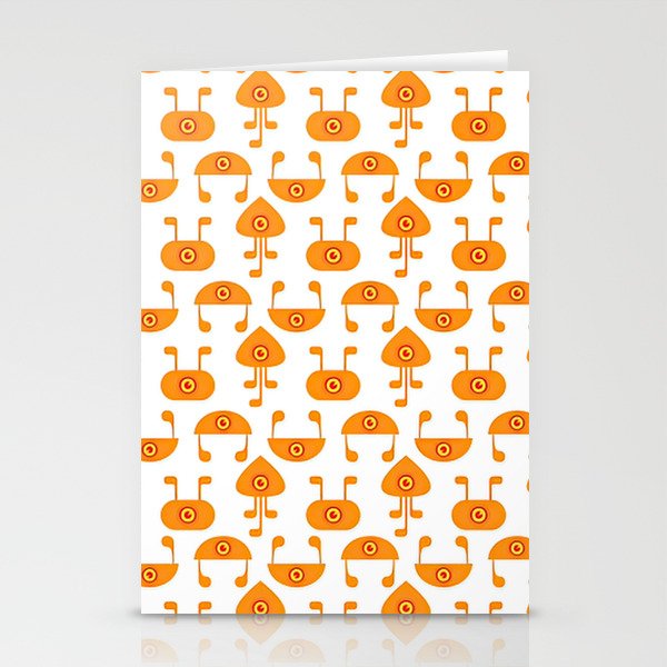 Orange Aliens Stationery Cards