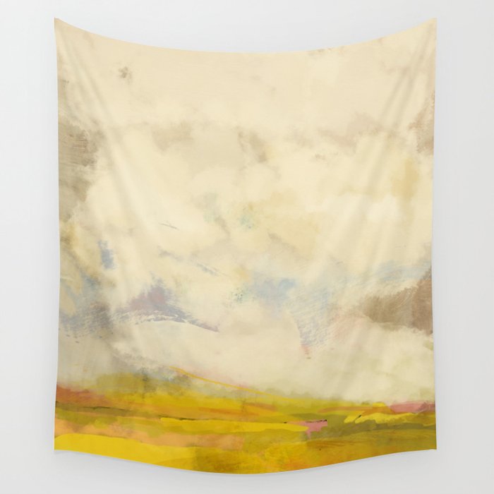 the sky over the fields abstract landscape Wall Tapestry