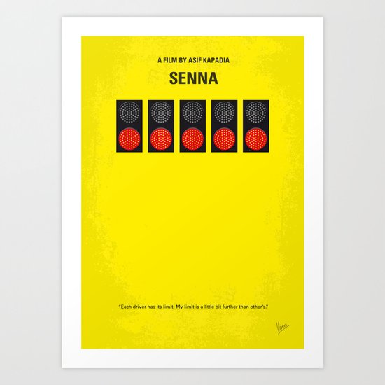 No075 My senna minimal movie poster Art Print