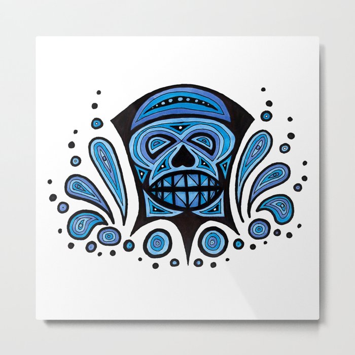 Blue Skull Metal Print
