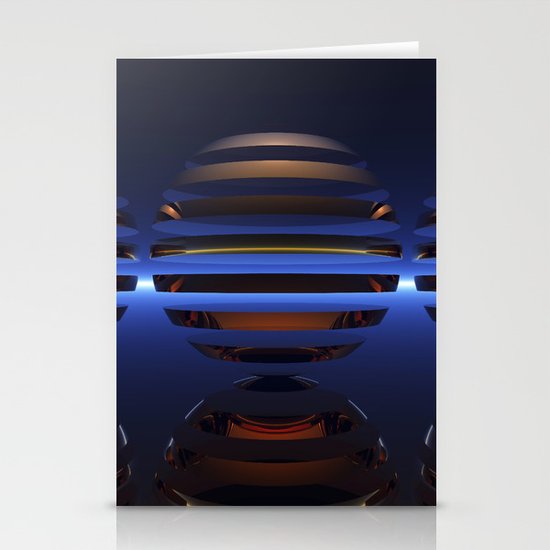 Split Spheres (Night) Stationery Cards