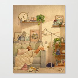 Couch Nap Canvas Print