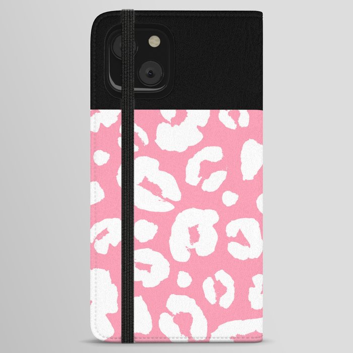 Black & White W/ Pink Leopard iPhone Wallet Case
