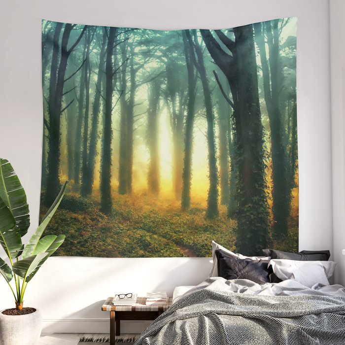 Radiant Forest Wall Tapestry by Miguel Santos Society6