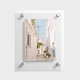 Greek Urban Street Photography - Picturesque and Traditional Village on the Greek Islands Floating Acrylic Print