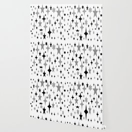 White Gray Black Atomic Stars Wallpaper