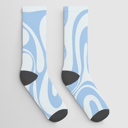 Mod Swirl Retro Abstract Pattern in Light Powder Blue Socks