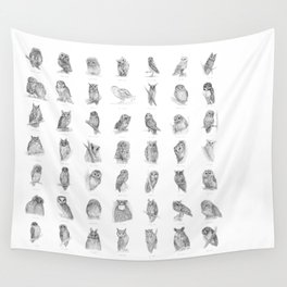 "50 Shades of Owls" collection Wall Tapestry