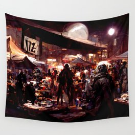 Post-Apocalyptic street market Wall Tapestry