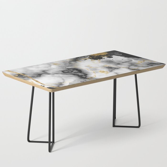 Marble Black White and Gold Coffee Table