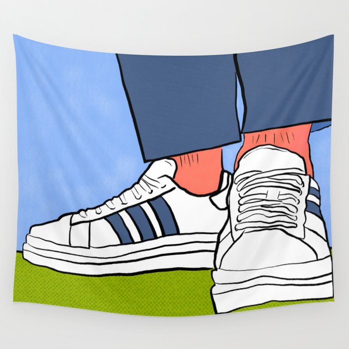 All Day I Dream About Skateboarding Retro Modern Indie Aesthetic Street Style Sneakerhead Art Print Wall Tapestry by Domestica Society6