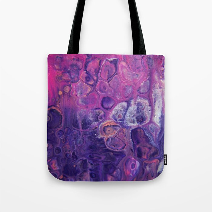 Fluid Nature - Dark Flowers - Abstract Acrylic Art Tote Bag