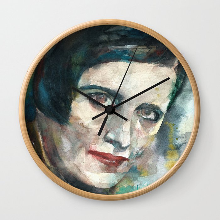 AYN RAND - watercolor portrait.3 Wall Clock