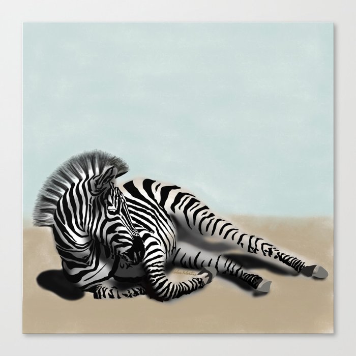 Zebra Resting Canvas Print