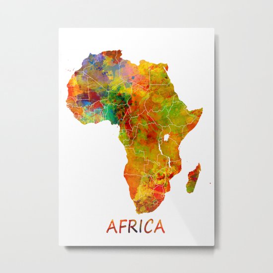 Africa map colored Metal Print