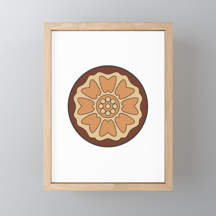 White Lotus Tile Framed Mini Art Print