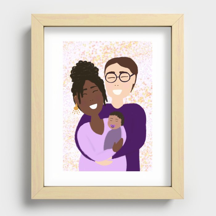 New Baby Congratulations Art Recessed Framed Print