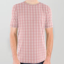 Mini Lush Blush Pink Gingham Check Plaid All Over Graphic Tee