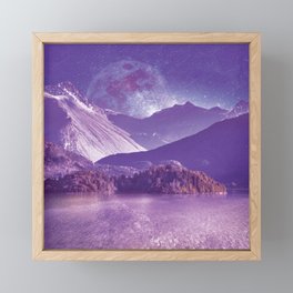 Beautiful purple moonlit night Framed Mini Art Print