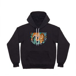 The Hunt - Stalking Tigers on Teal Blue and Green Hoody