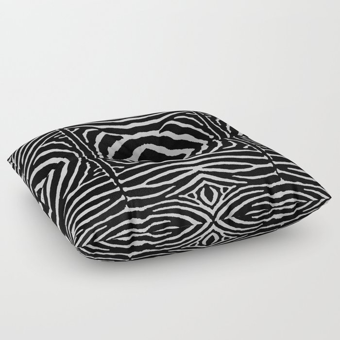 Black and Gray Zebra 758 Floor Pillow
