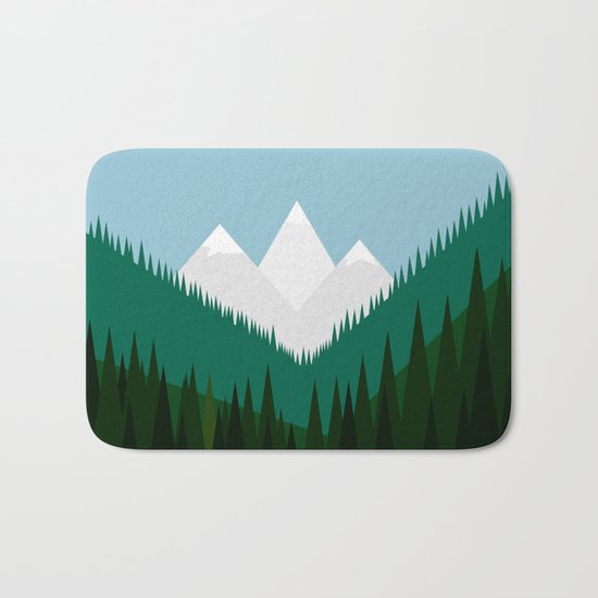 Pacific Northwest Mountains Bath Mat