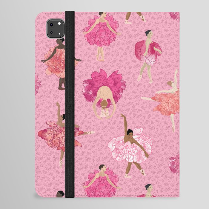 Dance of the Peony flowers - pink background iPad Folio Case