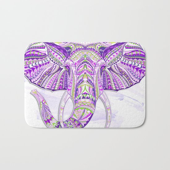 Purple Ethnic Elephant Bath Mat