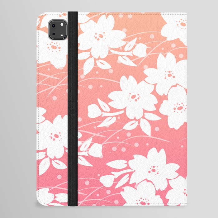 Japanese Sakura Branches on Ombre Pink iPad Folio Case