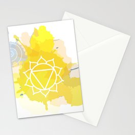 Manipura chakra Meditation aura and fifth of the seven chakras symbol Stationery Card