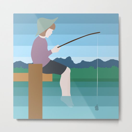 FISHING Metal Print