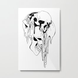 Inktober Day 2: Mindless (skull) Metal Print