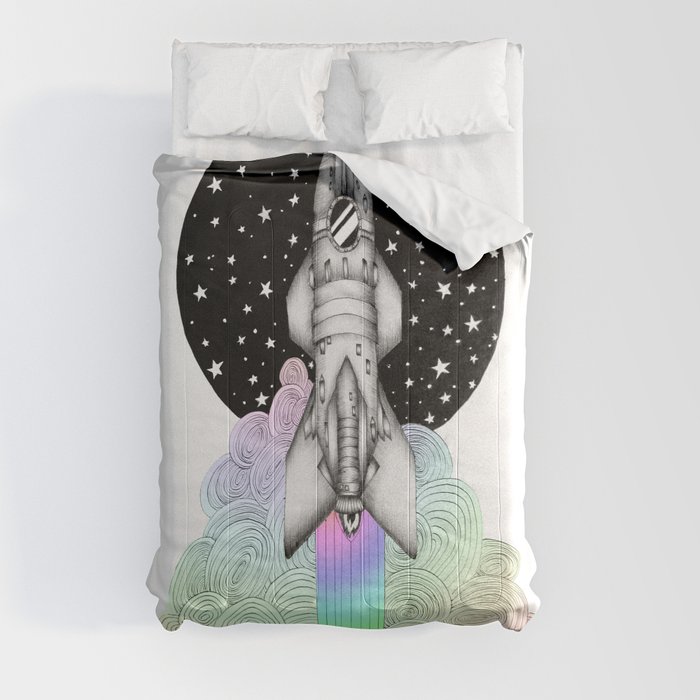 Super Magic Rainbow Dream Rocket Comforter