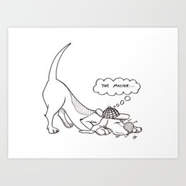 A basset hound called Sherlock Art Print | Lovelylaceylattes, Dog, Detective, Clues, Sherlockholmes, Sherlock, Illustration, Mystery, Drawing, Lineart 