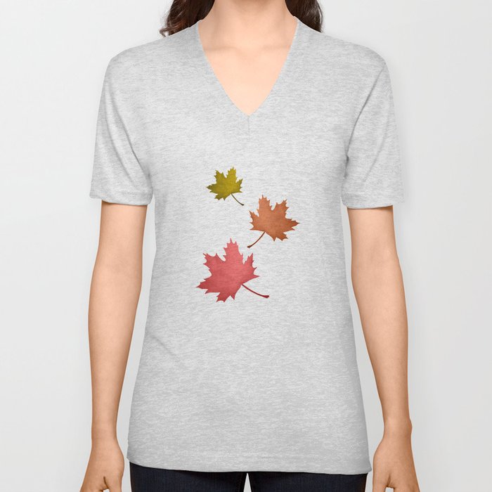 Falling Leaves V Neck T Shirt
