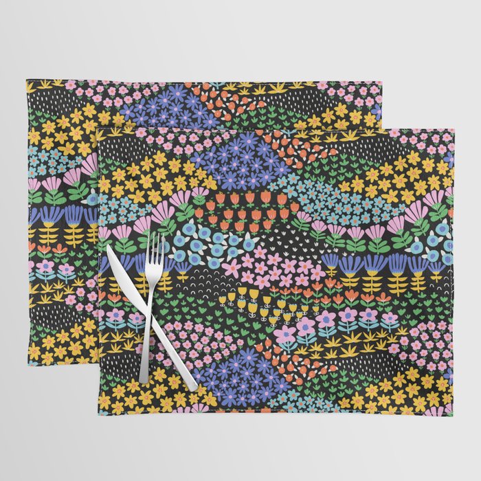 Abstract Flower Meadow Modern Contemporary Art Placemat