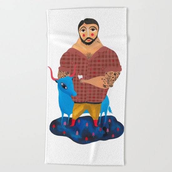 Paul Bunyan and Babe Beach Towel