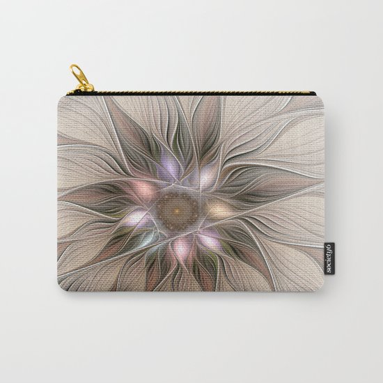 Joyful Flower, Abstract Fractal Art Carry-All Pouch