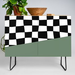 Checkered Stripe Block (sage green/black/white) Credenza