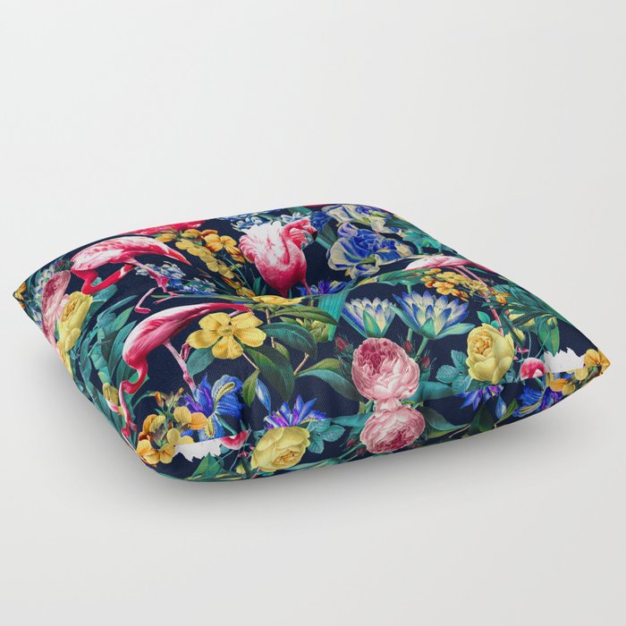 Floral and Flemingo V Pattern Floor Pillow