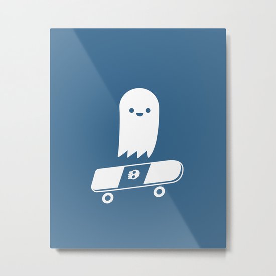 Skate Ghost Metal Print