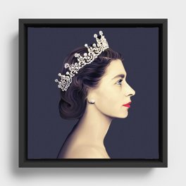 Queen Elizabeth II in Profile Framed Canvas