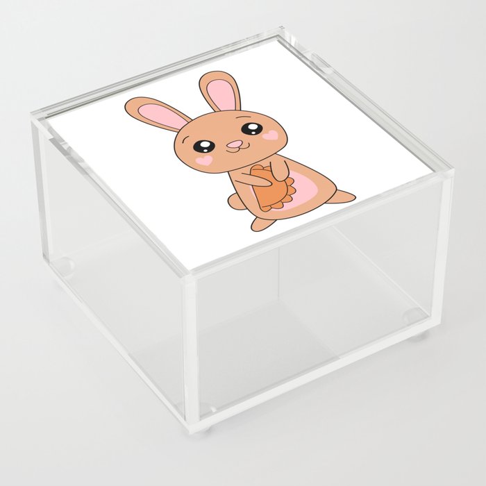 Kawaii Bunny Holding Cornish Pasty Acrylic Box