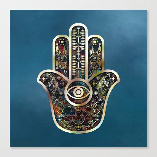 Hamsa Mosaic Canvas Print